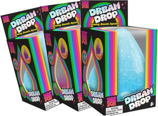 Schylling NeeDoh Dream Drop - Sensory Toy with Groovy Goo Filling - Three Random Colors - Ages 3 and Up - 3 Pack