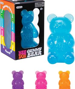 Schylling NeeDoh Gummy Bear - Sensory Fidget Toy with Jelly-Like Filling - 3.5" Tall - Colors May Vary (Pack of 1)