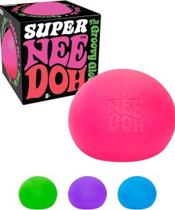 Schylling Brand Original Super Nee Doh Stress Ball Fidget Toy - Huge 4.5" in Diameter - Jumbo Squishy Squeezy Fun - Colors Assorted - Ages 3+
