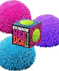 Nee-Doh Schylling Shaggy Groovy Glob! Squishy, Squeezy, Stretchy Stress Balls Neon Colors Gift Set Party Bundle - 3 Pack (Assorted Colors)