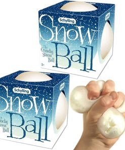 Schylling Snow Ball (NeeDoh) Crunchy, Squishy, Squeezy, Stretchy Stress Balls Gift Set Bundle - 2 Pack